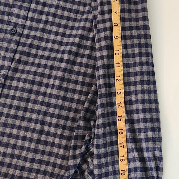 Goodfellow Men's Button Down Dress Shirt Blue and White Plaid Slim Fit. Sz Large - Picture 10 of 14